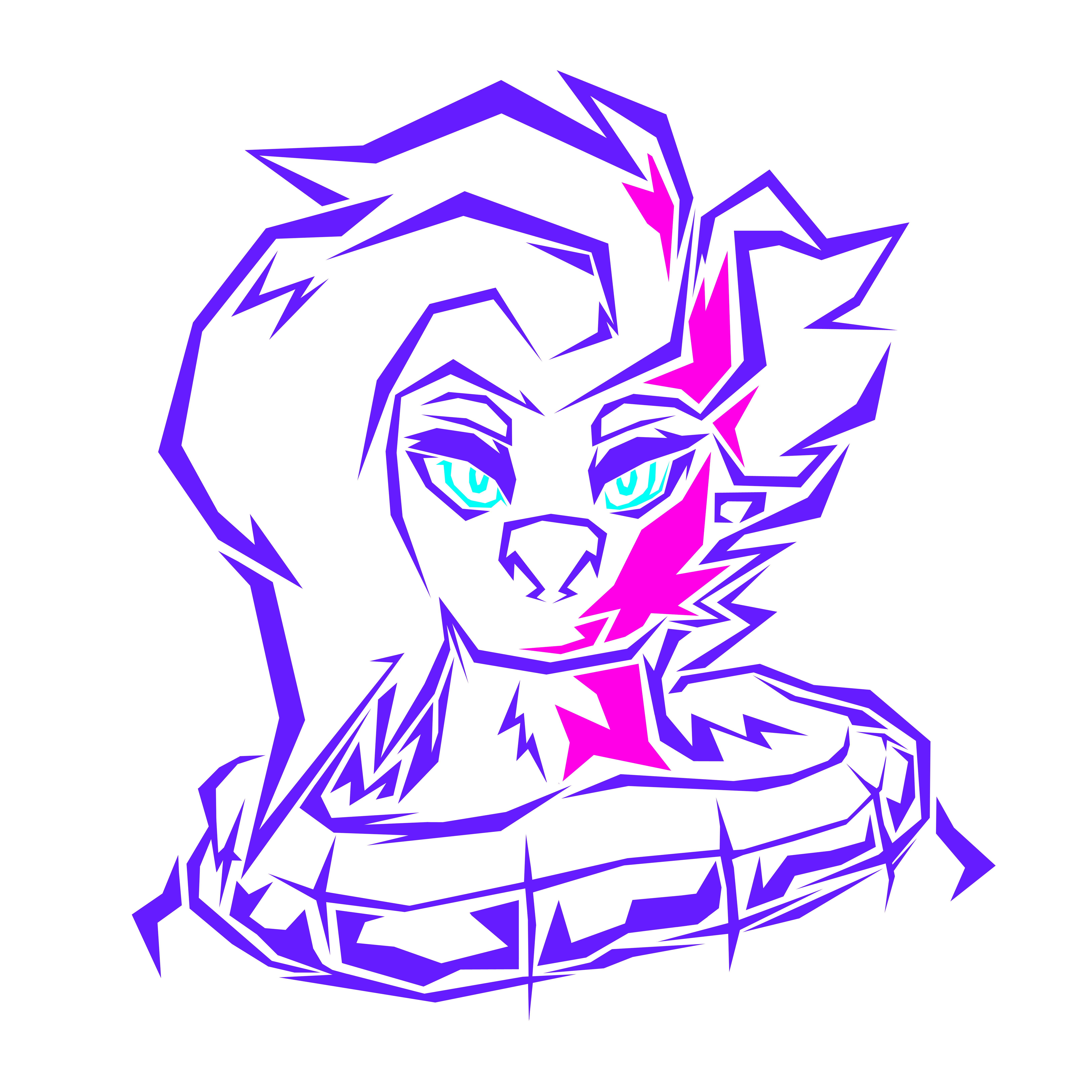 Same as the initial white version, but without the yellow, giving a better look below his neck. He has on what seems to be a very loose sweater with a wide neck hole that sits at his shoulders.