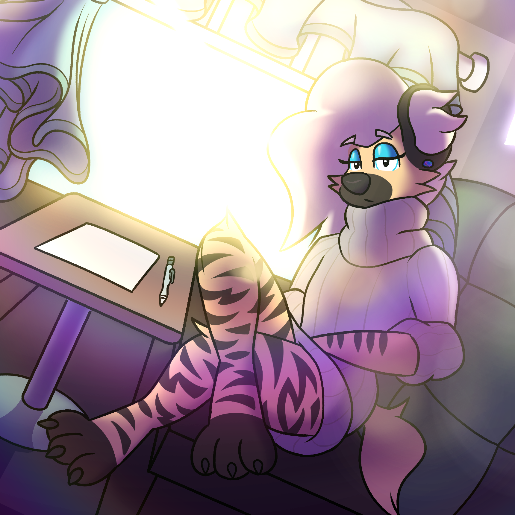 The same as previous, now with just Blake in frame, showing more detail.