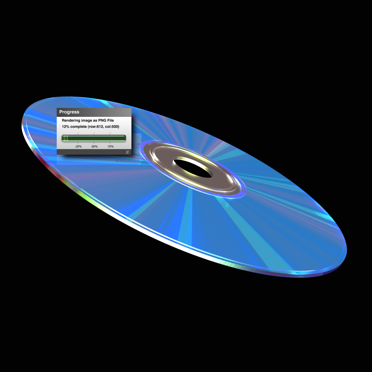 The same, now being rendered as an image, in a black void